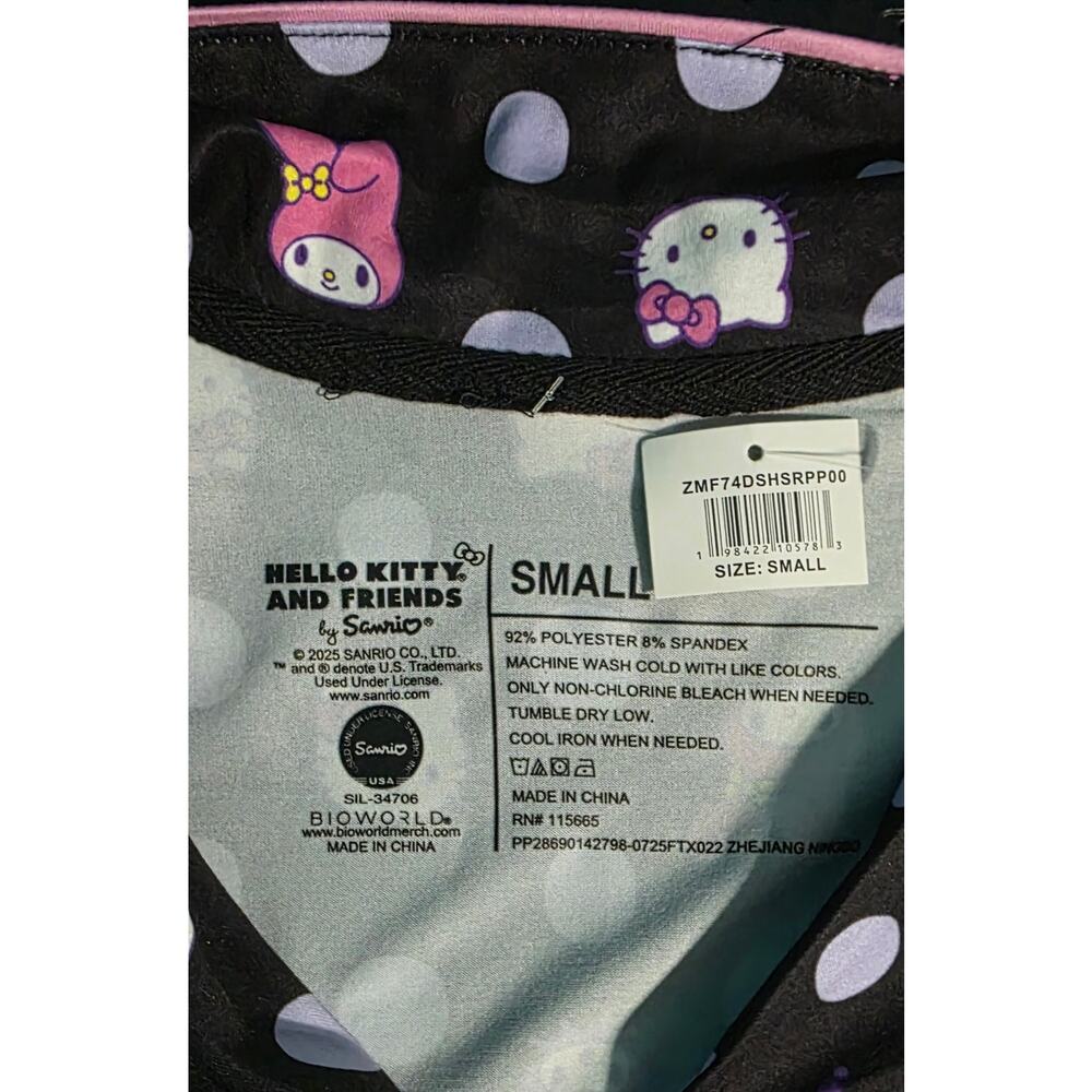 Bioworld Hello Kitty & Friends Character Heads Polka Dot Sleep Shirt PJS NWT S - Picture 4 of 5